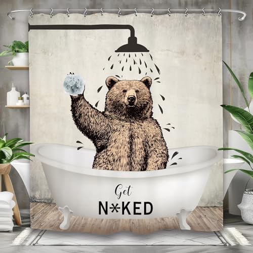 Yookeb Bear Bathroom curtain Rustic design for kids