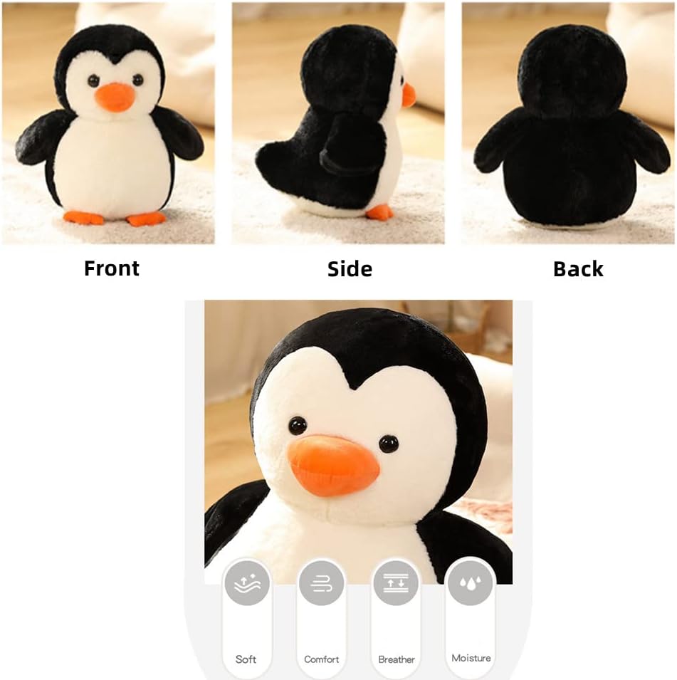 Perfect for Kids Adults 12 inch Stuffed Animal Penguin Pillow