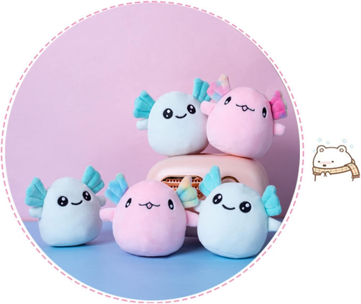 Relaxing Touchable Salamander Plush Toy Perfect for Travel Kids 6-Pack Blue