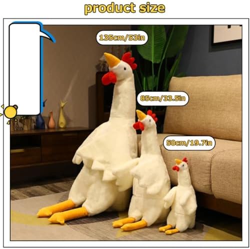 Yuthsona Chicken Plush Pillow Cozy Realistic Design for Kids Adults