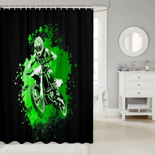 Feelyou Racing Motocross Bath Curtain Set 72x78