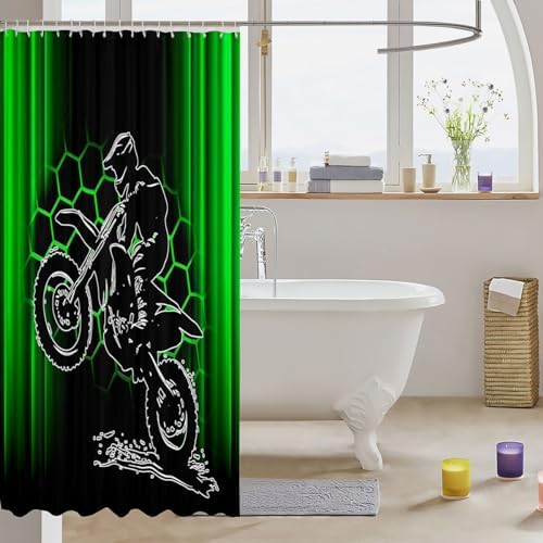 Feelyou Dirt Bike shower curtain Set for Boys Girls