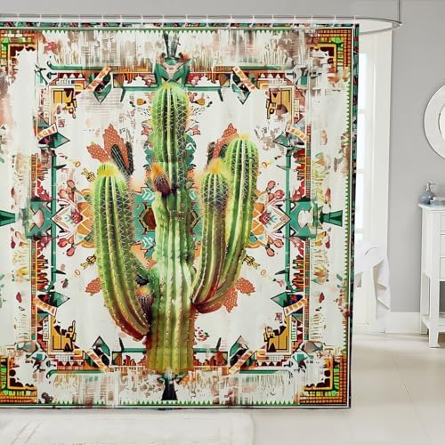 Feelyou 72x72 Cactus Bathroom Shower Curtain Set