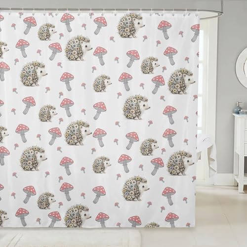Manfei Cute Hedgehog Kids Shower Curtains