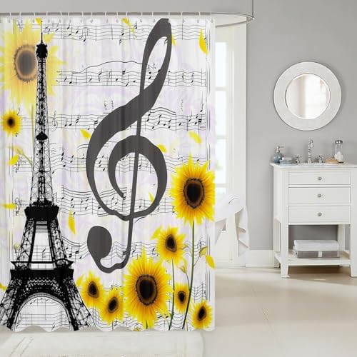 Eiffel Tower Shower Curtain Kids Bathroom Accessory
