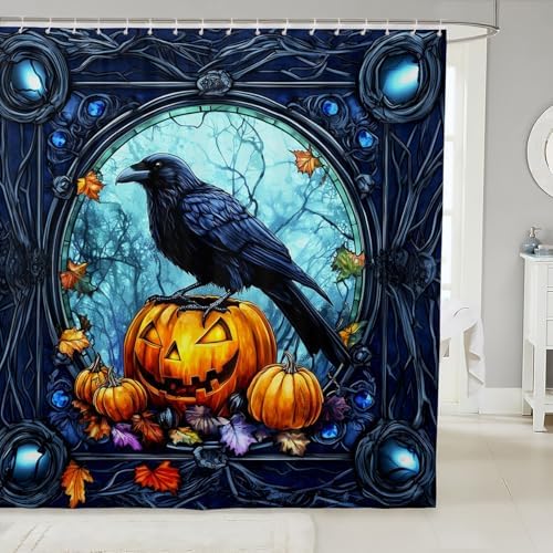 Crow Kids Halloween Shower Curtains - Happy Fall Practical Stylish