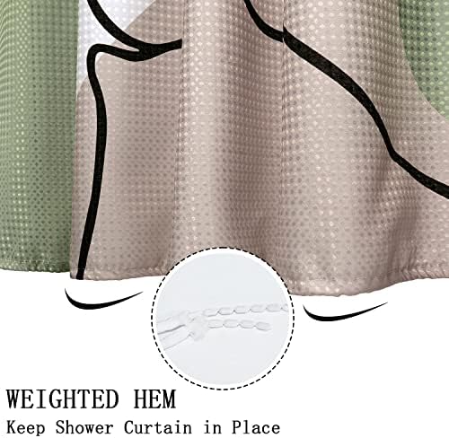 LCIWaffle Bathroom Shower Curtain Abstract Woman Weighted Bottom waterproof Soft 72x72 inch