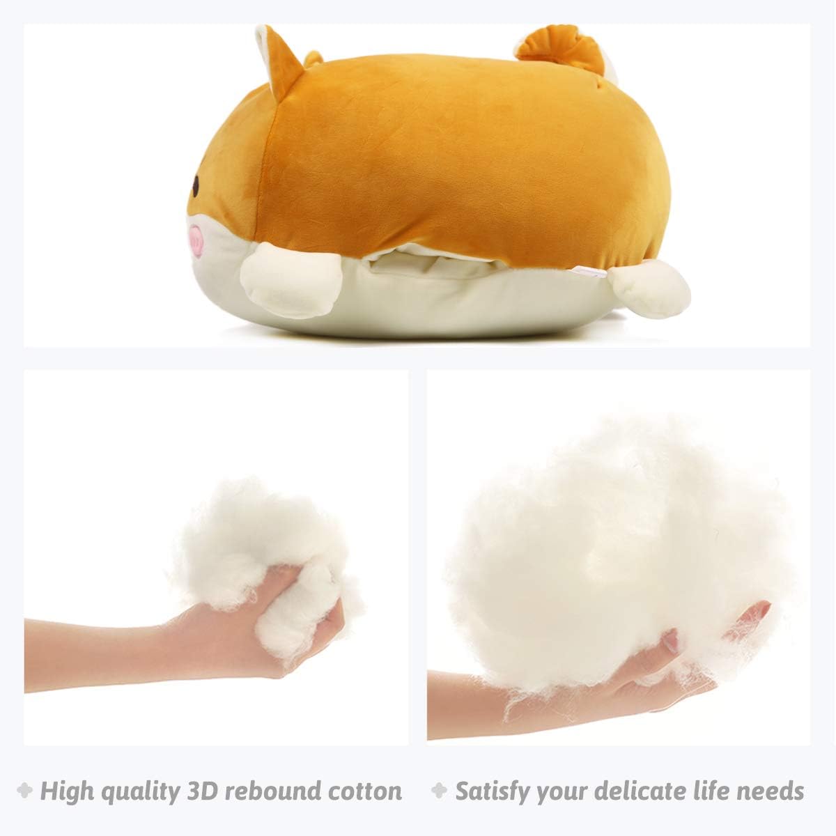 ARELUX Shiba Inu Plush Pillow Kawaii Stuffed Animal Pillow for Kids Adults