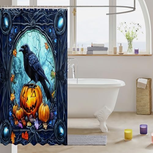 Crow Kids Halloween Shower Curtains - Happy Fall Practical Stylish