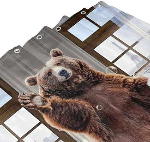 Funny Bear Shower Curtain Set with 12 Hooks
