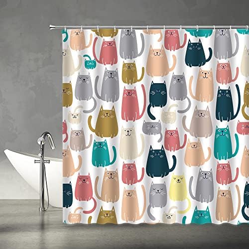 Brightly Cartoon Cat Unique for Girls Delightful Bathroom Decor