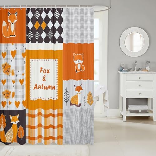 Feelyou Fox 72x72 shower curtain set Perfect for Boys Girls Teens Kids