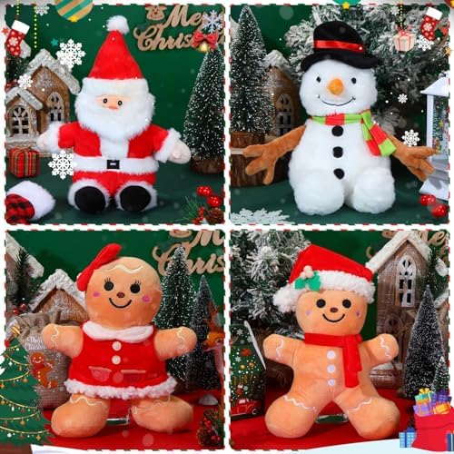 Syhood 4 Piece 9 Inch Christmas Plush Set