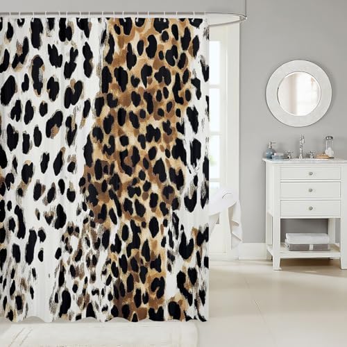 Leopard Print Shower Curtains for Boys Girls - Waterproof Fun