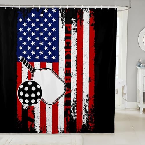 STURDY AMERICAN FLAG SHOWER CURTAIN for Both Kids and Adults - 72x84