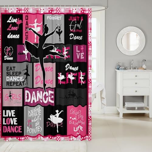 Ballerina Kids Dance Bathtub curtains