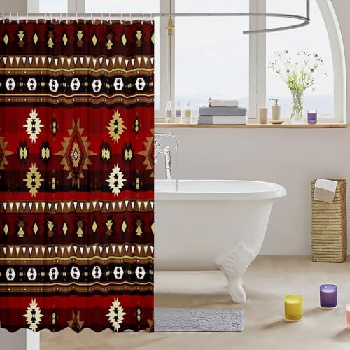 Boho Kitchen Kids Western Bath Curtain Set 72 x 84 Waterproof Design