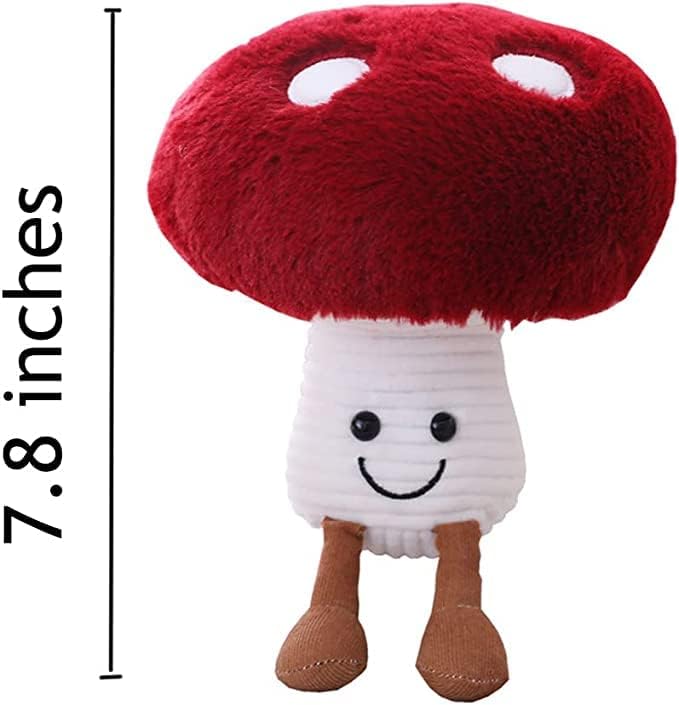 Red Mushroom Plushie Stuffed Animal Pillow 8 Inch