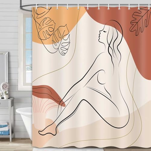 Boho Mid Century Modern 72x72 inch Contemporary Design Shower Curtain Set