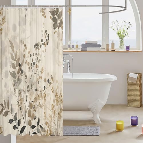 Feelyou Boho Bath Curtains Groovy Flower Set for Boys Girls Teens