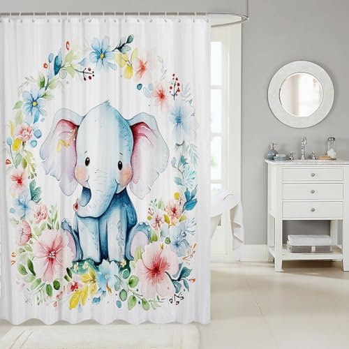 Machine Washable Waterproof shower curtain with Animal Print