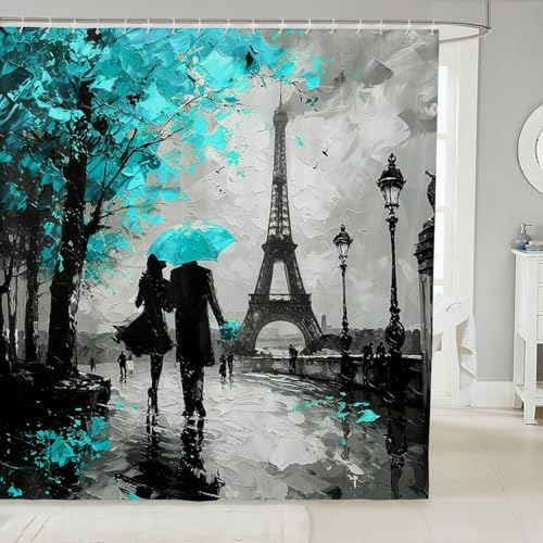 Eiffel Tower Bath Curtain Set for everyday Use