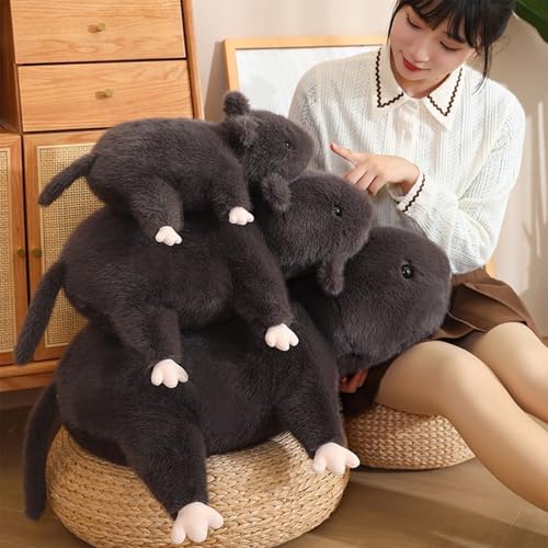 Gray Mouse Plush Pillow for Kids