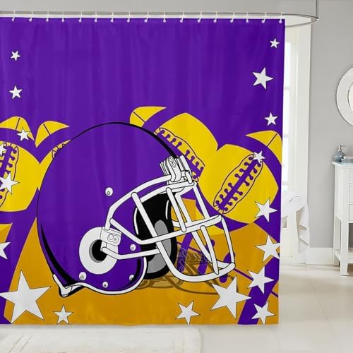 Erosebird American Football Bath Shower Curtain Set 72 x 72