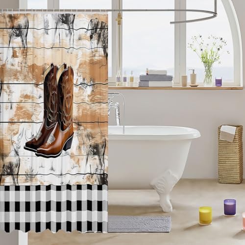 Feelyou Boho Western Bath Curtain Set for Kids