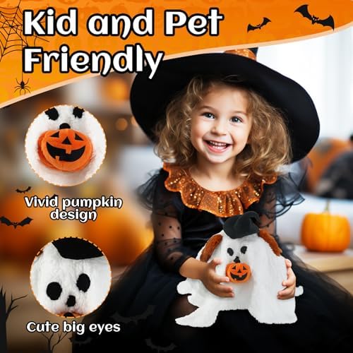 Halloween Plush Toy Spooky Ghost with Pumpkin Pillow