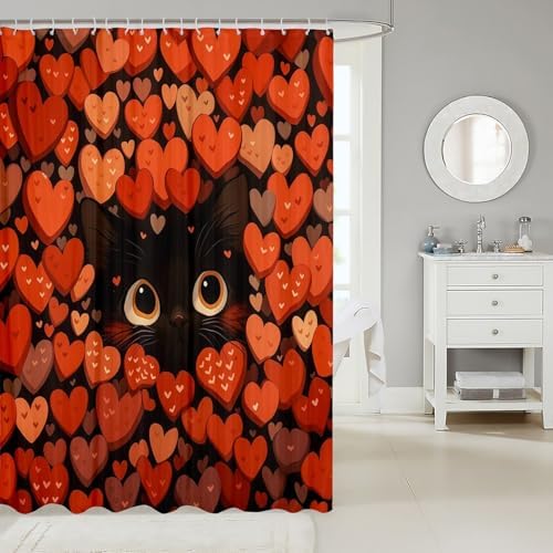Super Fun 72x72 Bath Curtain Happy Love Day for Kids Unique Design