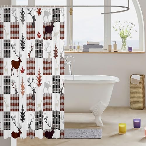 Feelyou Deer Shower Curtain Set 72x78