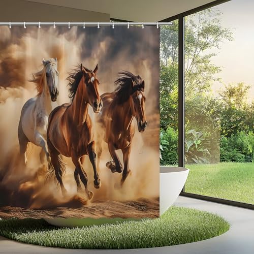 Western Themes Stallion Horse Shower Curtain