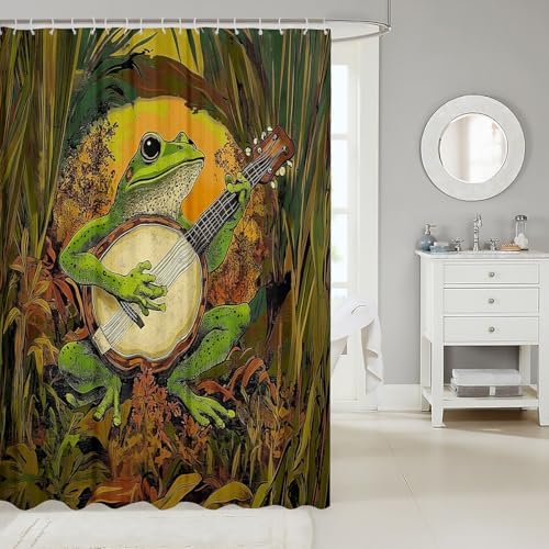 Feelyou Kids Cute Frog Shower Curtain Set