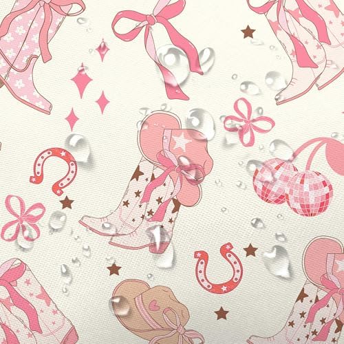 DYNH Pink Bow Western Shower Curtain Set