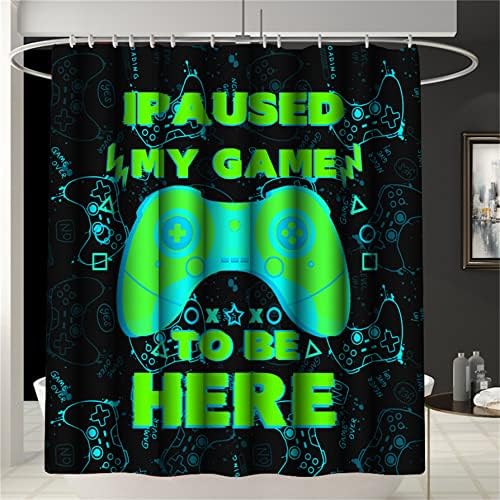 Gamer Shower Curtain Set with Rugs for Boys