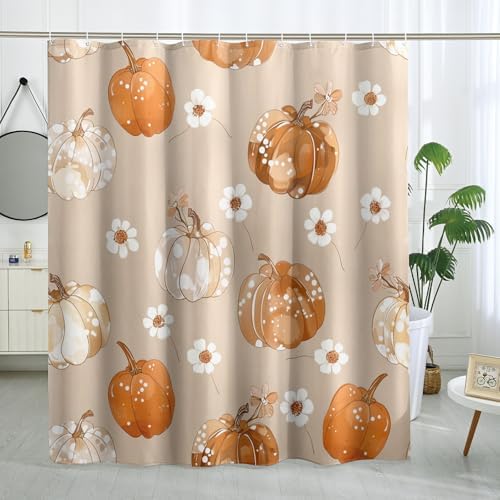 GDHBLING - Autumn Pumpkins 72x78 inch Shower Curtain Set