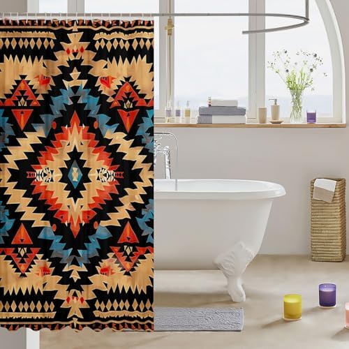 Feelyou Western Boho Bath Curtain Boys Girls 72x72 tribal shower curtain waterproof