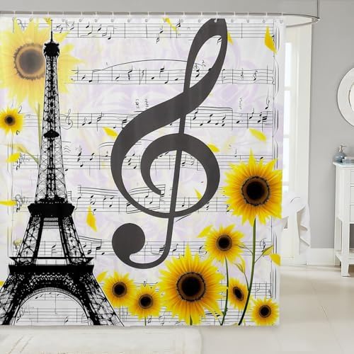 Eiffel Tower Shower Curtain Kids Bathroom Accessory