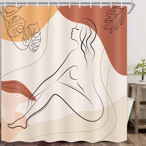 Boho Mid Century Modern 72x72 inch Contemporary Design Shower Curtain Set