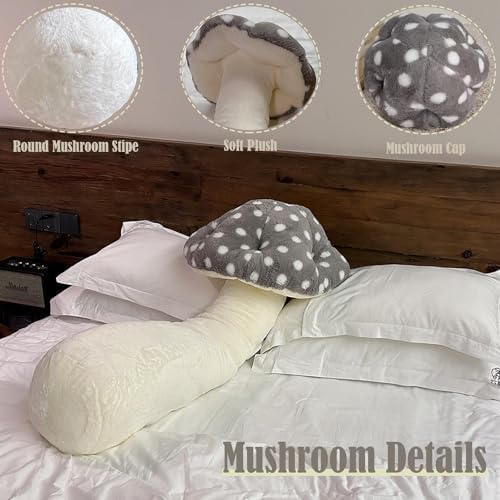 Hofun4U Mushroom Plush Pillow - 51 Inch - Cute for All Ages