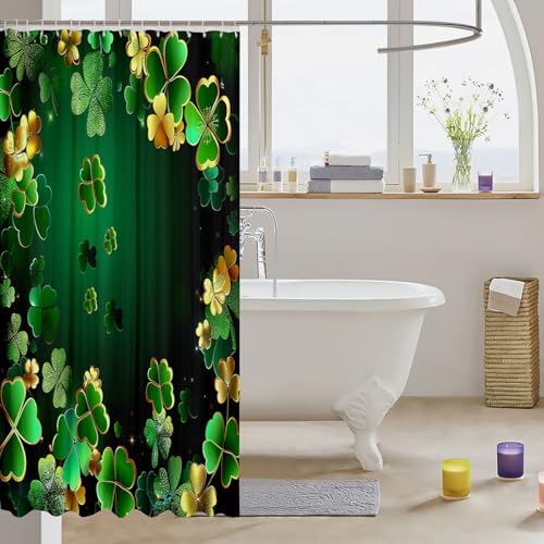 Manfei Kids Green Clover Shower Curtains