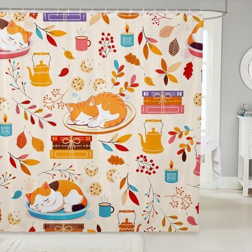 Feelyou Cat Bath Curtain 72x72 for Kids