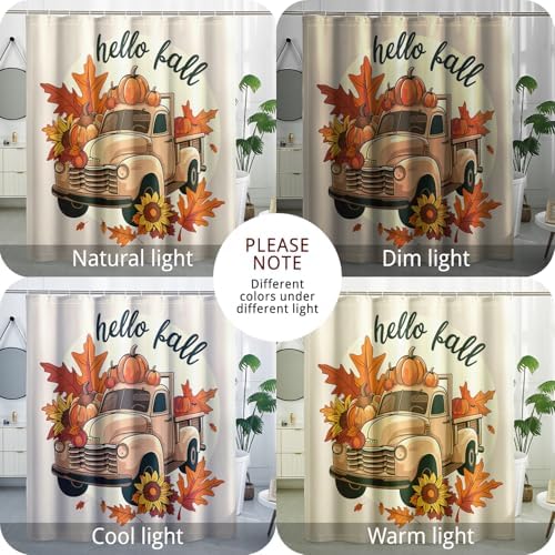Fall Kawaii Autumn shower curtain set 72x72 with unique design