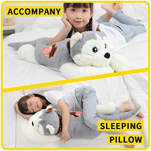 Big Comfy Husky Dog Plush Toy for Kids and Adults 32-inch