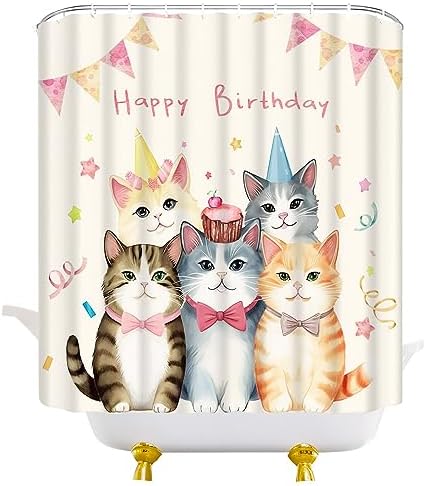 Happy Birthday Rustic Corner Shower Curtain Set