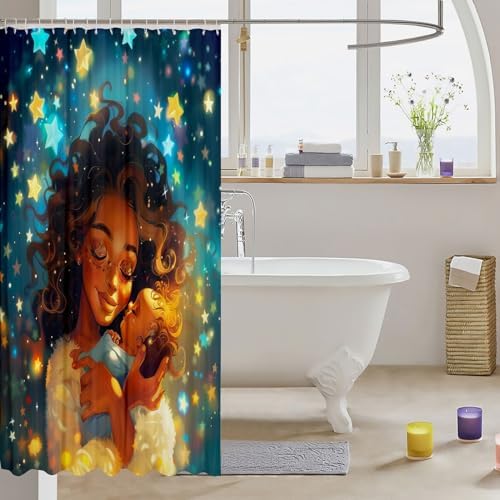 African Style Bath curtains for Moms Day Juneteenth theme