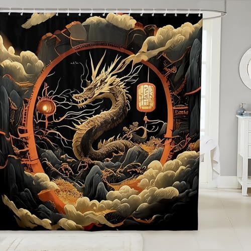 Feelyou Cartoon Dragon Bath Curtain 72x78 - Personalized for Kids