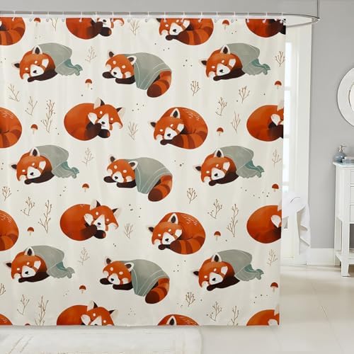 Feelyou Lesser Panda Shower Curtain 72x78 Water Resistant