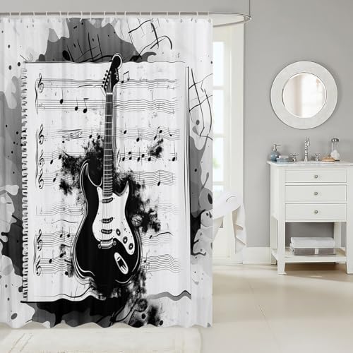 Feelyou Music Bath Curtain 72x78 Guitar